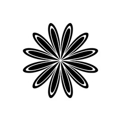 Elegant Black & White Floral Design on Gray Background