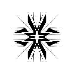 Abstract Geometric Starburst Design in Black and White