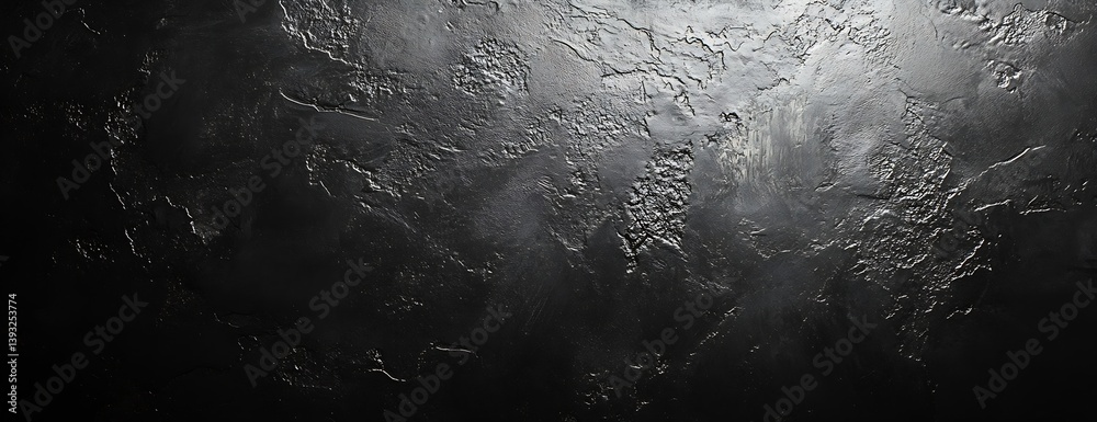 Aufkleber dramatic black stone texture background with dark moody lighting and rough surface detail : generati