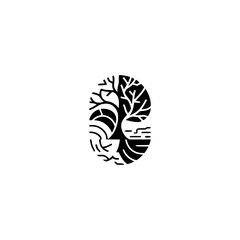 Minimalist Tree Logo: Black & White Nature Emblem
