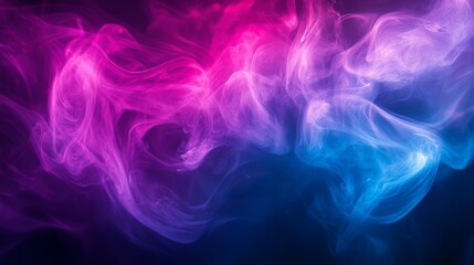 Fototapeta premium Vivid neon smoke in blue and pink hues for artistic and creative background design