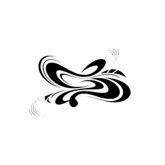 Elegant Black Swirl Design on White Background
