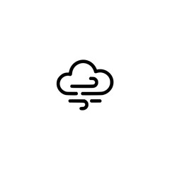 Minimalist Windy Cloud Icon - Weather Forecast, Simple Design