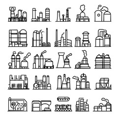 Collection of Expanded Industrial Types line vector designs, Expanded Industrial Types illustration art