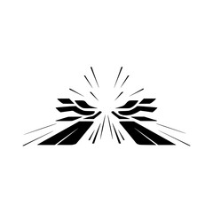 Abstract Bursting Shape Logo - Geometric Design, White Background