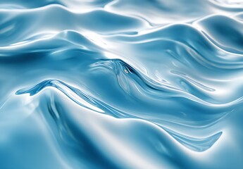 Fototapeta premium Glassy Water Waves with Soft Fluidity and Bright Blue Hues for Modern Design : Generative AI