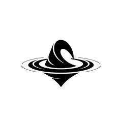 Abstract Black and White Icon: Water Drop, Waves, and Geometric Design