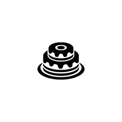 Minimalist Two-Tier Cake Icon, Vector, Celebration, Dessert, Isolated