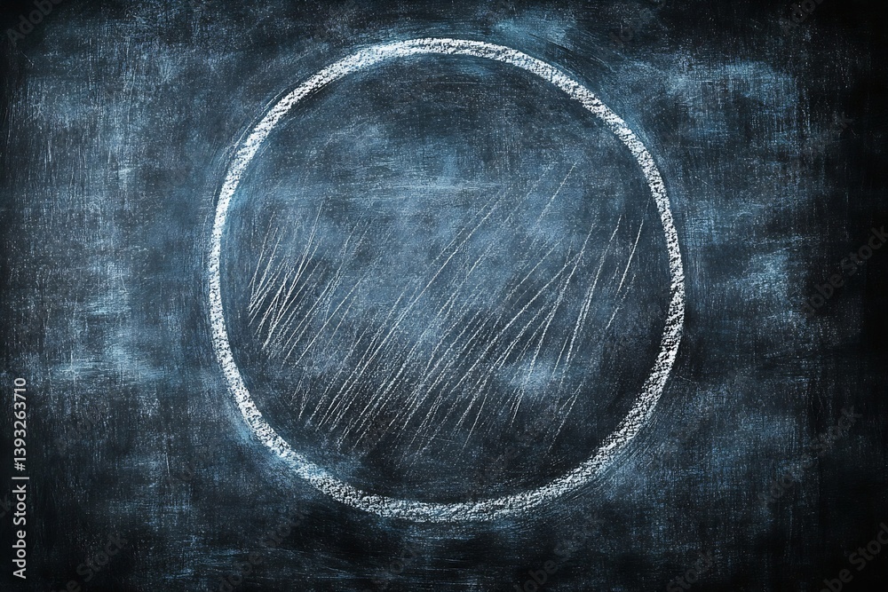 Poster Abstract Dark Grunge Chalkboard Background with Circle Border Texture for Design and Presentation Space : Generative AI