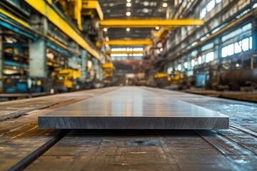 Metal blanks prepared for processing at a metallurgical factory in industrial setting
