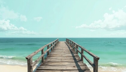 Fototapeta premium wooden bridge over the sea