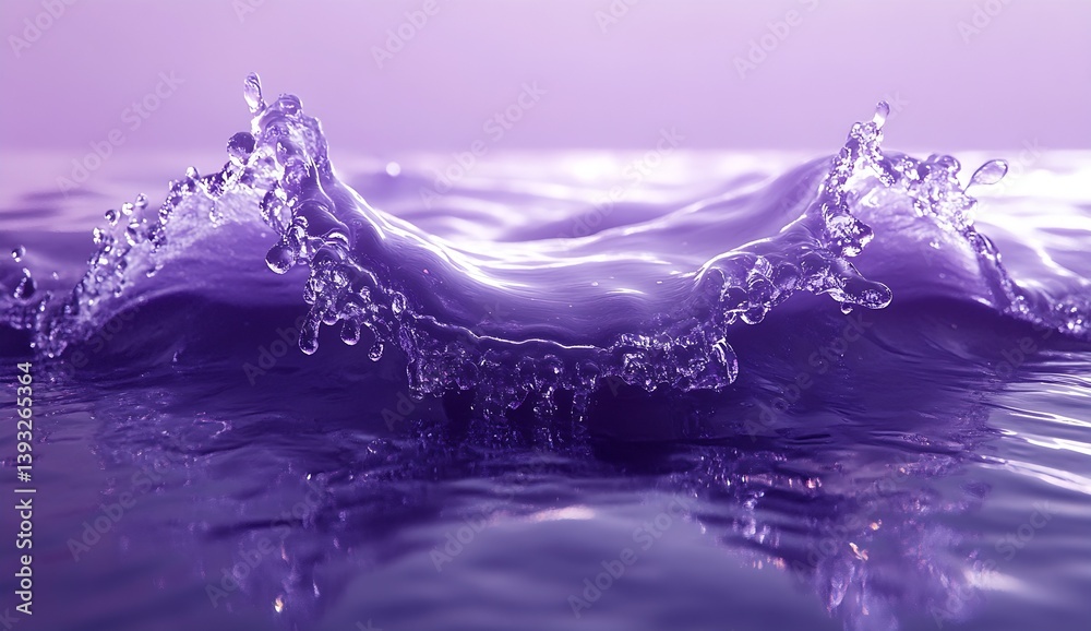 Leinwandbilder stunning closeup of purple water splash creating dynamic waves in soothing light : generative ai