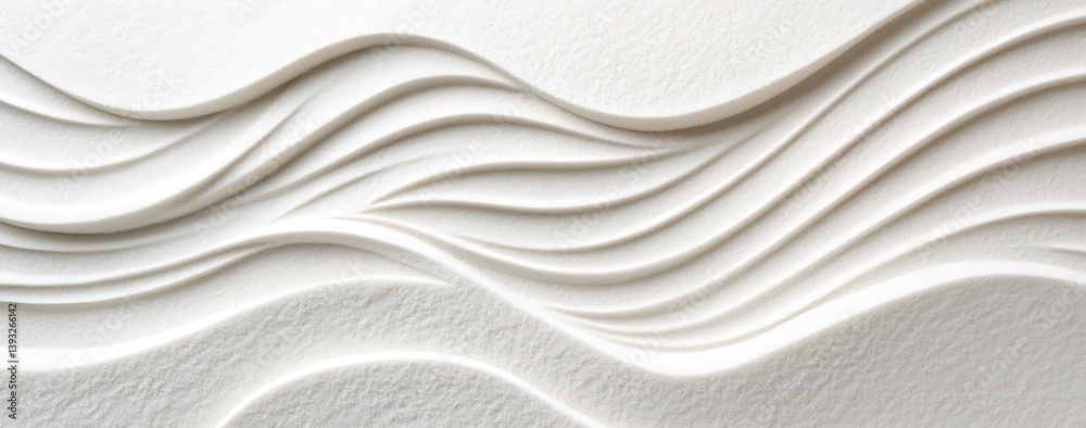 Aufkleber Elegant White Sand Waves Abstract Background Minimalist Texture Design Serene and Calming Aesthetic Neutral Backdrop : Generative AI
