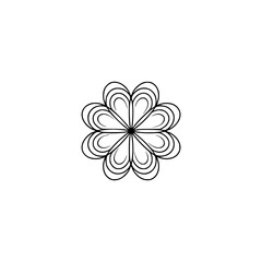 Minimalist Flower Mandala on White Background