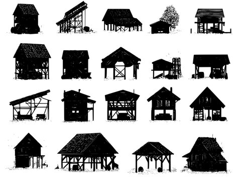 Collection of Timber mills vector icons, Timber mills illustration art