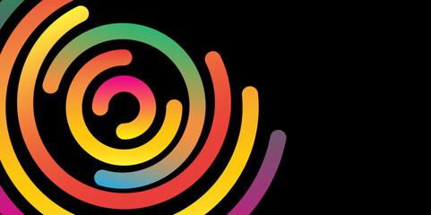 Abstract Wave and Color Lines with Gradient, Vector Pattern with Wavy Shapes, Vector Circle Shape Color Geometric Graphics. 