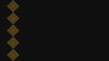 Fototapeta premium Ukrainian pattern. Ukrainian embroidery. Yellow patterns on a dark background. Wide background copy space