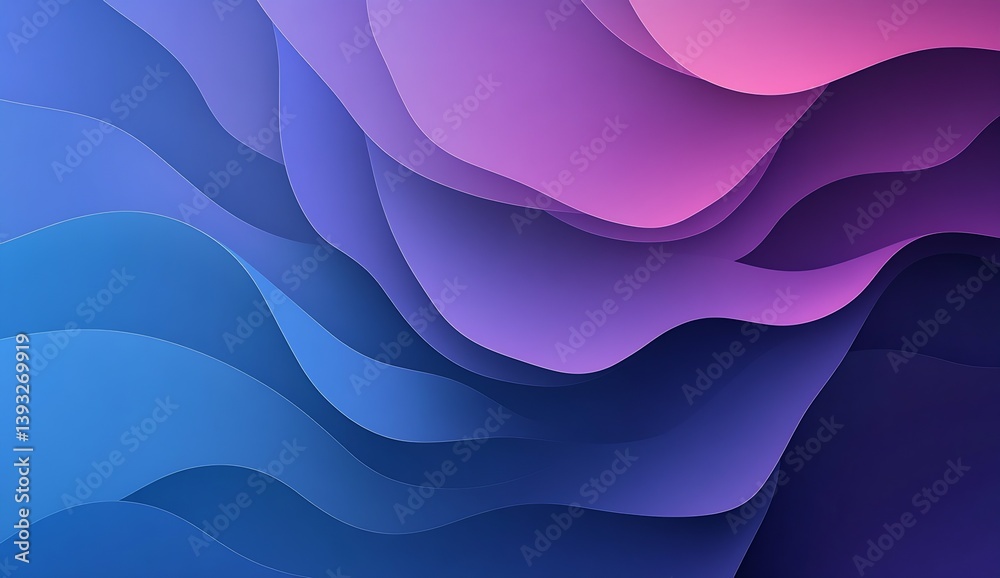Aufkleber soft layers of gradient colors in elegant purple and blue for creative digital art : generative ai