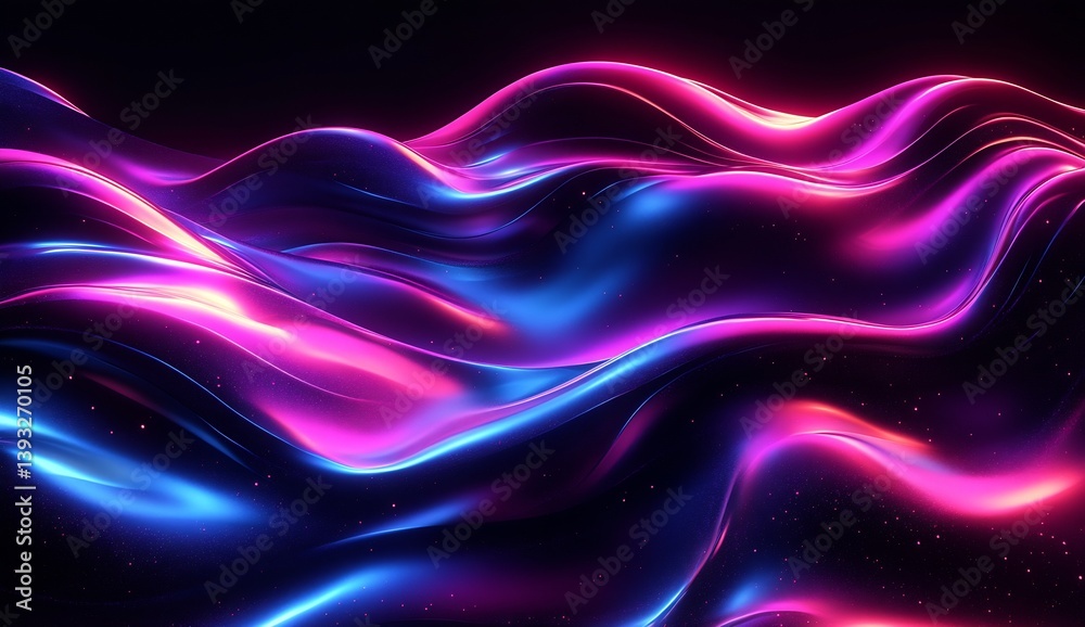 Leinwandbilder Dynamic colorful waves of light and texture intertwining smoothly creating an abstract visual masterpiece : Generative AI