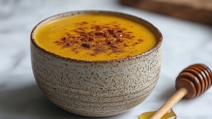 Creamy pumpkin soup in a bowl