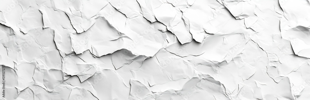Poster Textured White Crumpled Paper Background with Shadows and Folds Abstract Paper Art for Graphic Design and Mockups : Generative AI