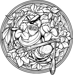 Cinnamon Rolls coloring book vector design, Cinnamon Rolls illustration art
