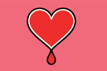 Heart with a red line on it