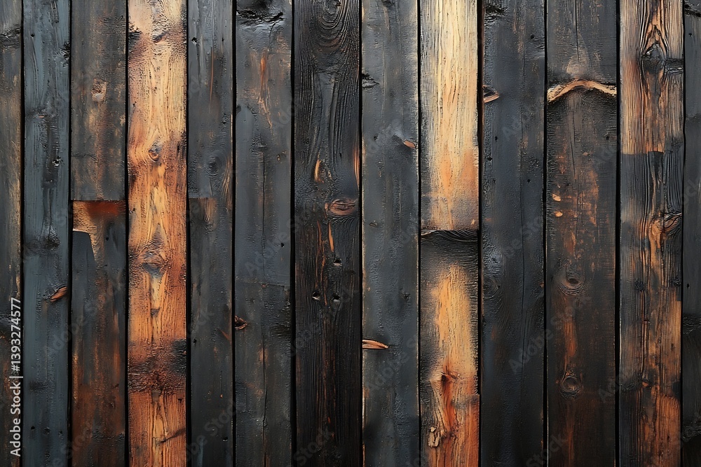 Aufkleber rustic dark wood plank background with natural grains and textures ideal for a warm and vintage look