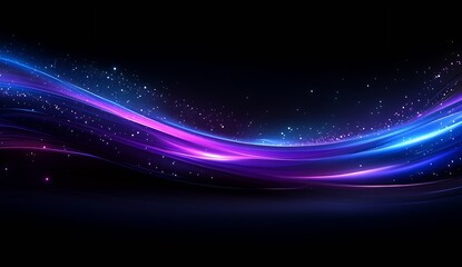 Mesmerizing flowing lights in shades of blue and purple creating an enchanting scene : Generative AI