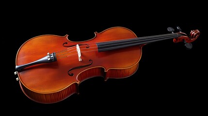 Fototapeta premium Polished cello isolated on black background.