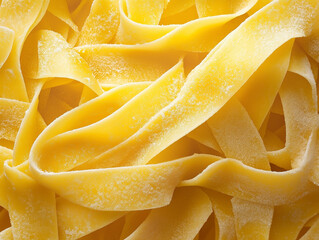Close-up of Fresh Tagliatelle Pasta Ready for Cooking Italian Cuisine