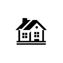 Minimalist Black & White House Icon, Property Logo, Real Estate Concept