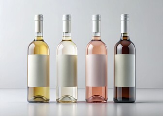 Modern Minimalist Alcohol Bottle Label Designs A Set of Clean Stylish Labels for Premium Spirits Beverages