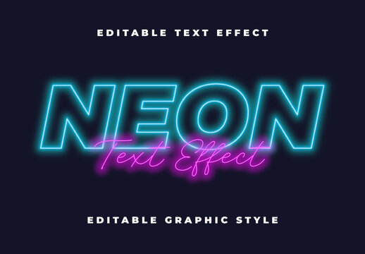 Blue And Pink Neon Glowing Font Party Light Text Effect