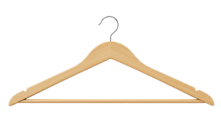 Isolated Wooden Clothes Hanger