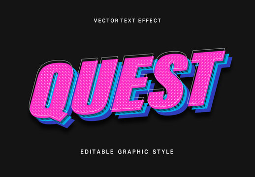 Pink And Blue Layered Font Retro Dotted Italic Text Effect