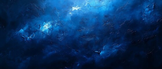 Fototapeta premium Deep Blue Abstract Oil Painting Texture with Rich Brushstrokes Artistic Dark Background for Creative Projects and Design Elements : Generative AI