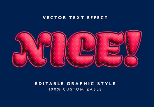Red Bubble Polka Dot Font Rounded Text Effect