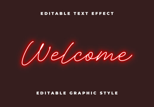 Red Glowing Handwritten Neon Cursive Script Text Effect
