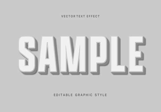White Bold Block Uppercase Font Shadow Text Effect