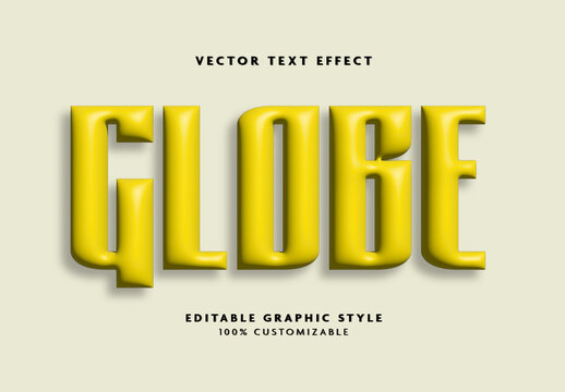 Yellow Globe 3d Font Smooth Inflated Text Effect
