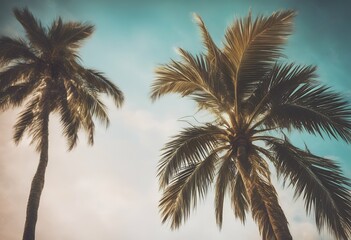 wanderlust beach party low toned sky tree funky flyer tropical angle template palm copy invitation text rainbow style colors space card vacation poster background surrealistic blue yellow creative