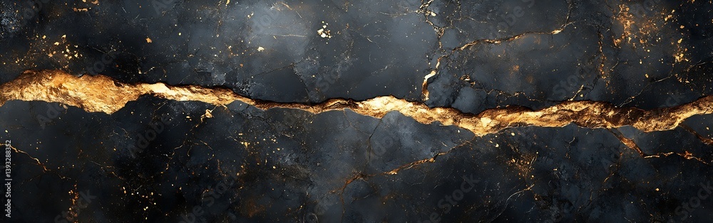 Poster elegant black and gold marble texture background wide shot stunning decorative abstract design : gen