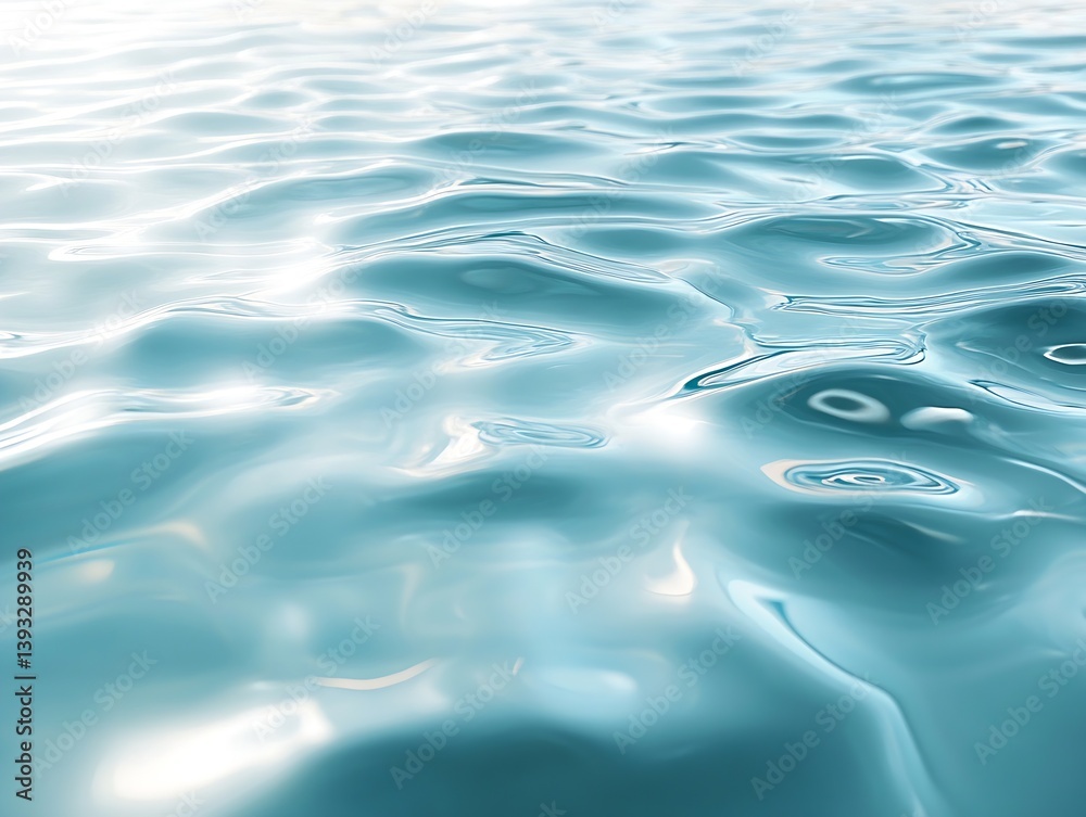 Leinwandbilder Abstract Water Surface Ripples in Blue and White Creating a Calming and Serene Visual Texture : Generative AI