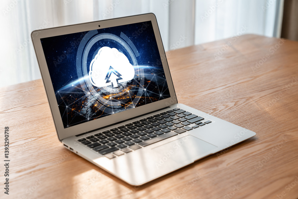 Poster cloud computing software for modish remote work and personal data storage