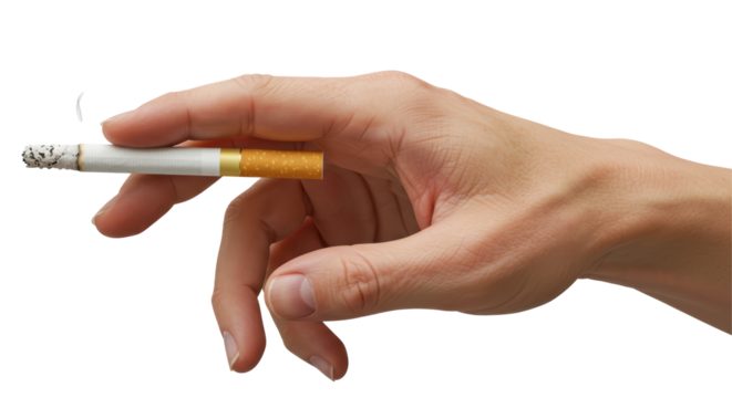 Isolated Hand Holding a Cigarette