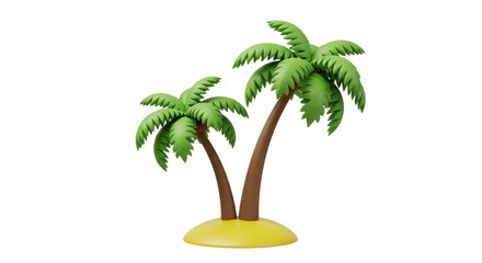 Obraz premium Isolated Tropical Palm Trees