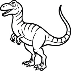 Allosaurus Line art Design With White Background 