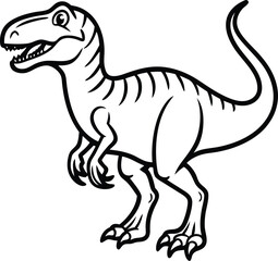 Allosaurus Line art Design With White Background 