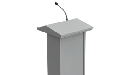 Isolated Podium with Microphone for Public Speaking